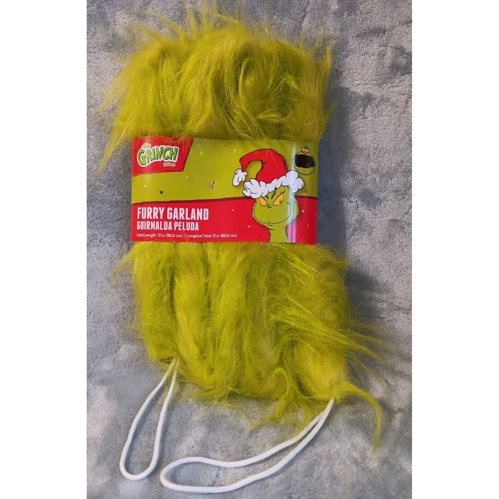 The Grinch Green‎ Furry Fuzzy Garland 72 Inches Dr. Suess Who Stole Christmas